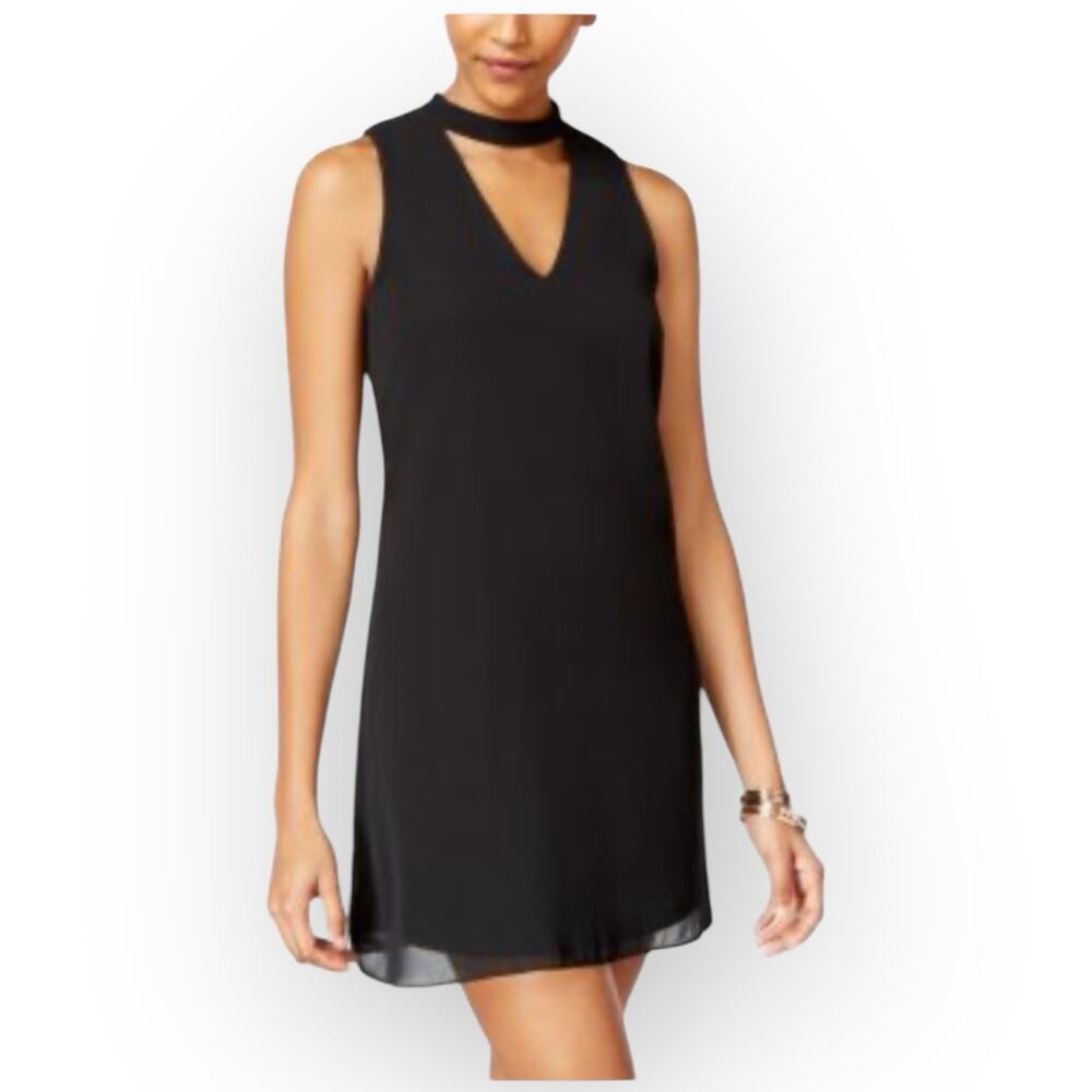 BCX Juniors Mock-Neck Cutout Shift Dress Black Size Small (NWT) - P88